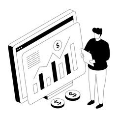 Premium download illustration of financial analyst 