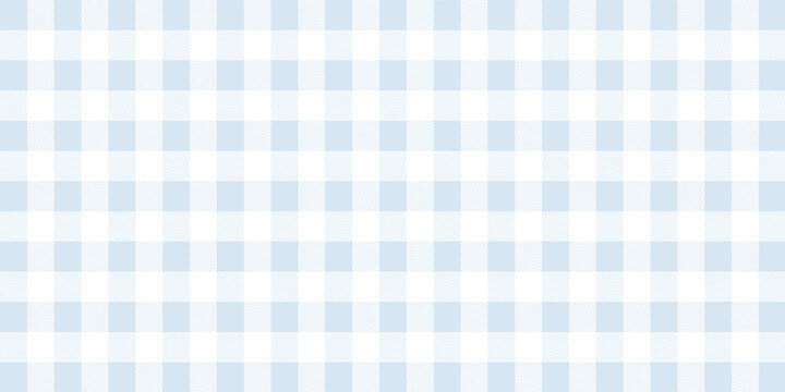 Seamless Light Blue Gingham Pattern Background. Classic Two-Tone Pastel Plaid Check Design for Fabric, Textile, Wallpaper, and Picnic Decor.