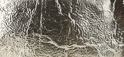 Close-up of the texture of crumpled gold or metallic foil.