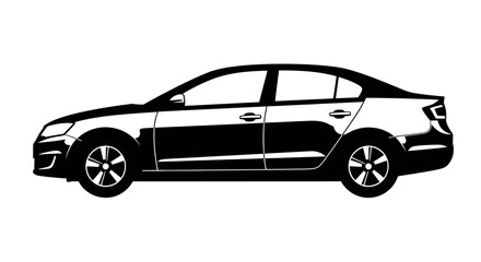 Fototapeta premium A sleek, modern car is viewed from the side, showcasing its design and features in a clean environment.