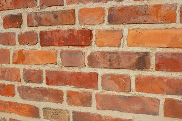 Old red brick wall texture background