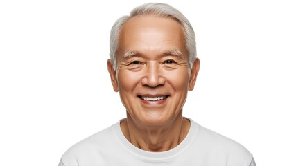 Obraz premium Healthy Senior Man Smiling Isolated on White Background 
