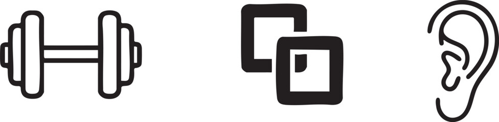 Obraz premium Dumbbell Duplicate Ear Fitness Gym Health Audio Hearing