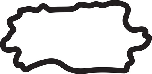 Obraz premium Black irregular shape outline on white background illustration