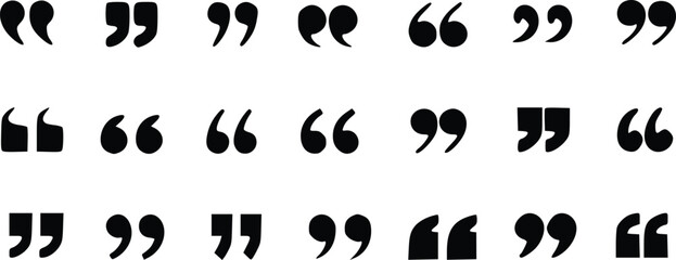 A collection of diverse quotation mark styles and symbols for typography and graphic design vector set © TAHERA