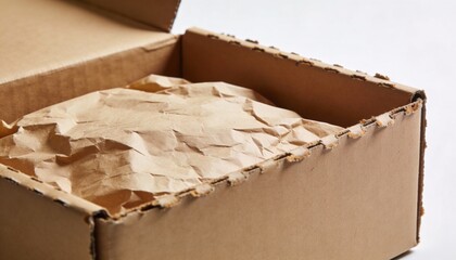Open Cardboard Box Shipping Concept Isolated on White