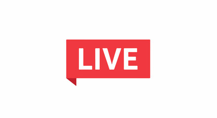 Fototapeta premium Dynamic red icon signifying real-time streaming and engaging online broadcasts for immediate audience connection