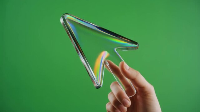 cursor click tap with ripple animation on green screen, clean motion for UI and video overlays.