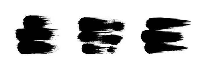 Fototapeta premium ink blotches on white background, graphic texture stamps for design and artwork featuring inkblot, stain, smear