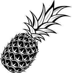 Obraz premium Pineapple Tropical Fruit Silhouette Vector Illustration