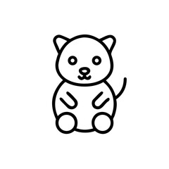 Fototapeta premium Cute cartoon cat illustration sitting on a plain background 