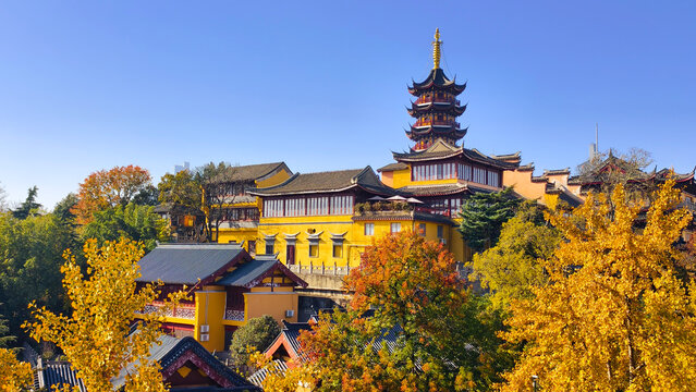 Nanjing Jiming Temple, a famous attraction in Nanjing, China