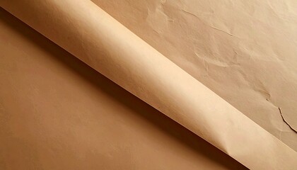 Close-up of a roll of brown kraft paper, perfect for packaging and crafts.