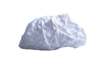 Fototapeta premium Crumpled white paper ball isolated on black background with shadows object, Isolated, Png Transparent Background