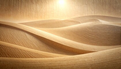 Golden Desert Dunes Under Radiant Sun.