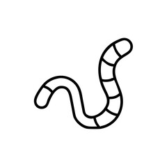Line drawing of a wiggly worm on a white background  