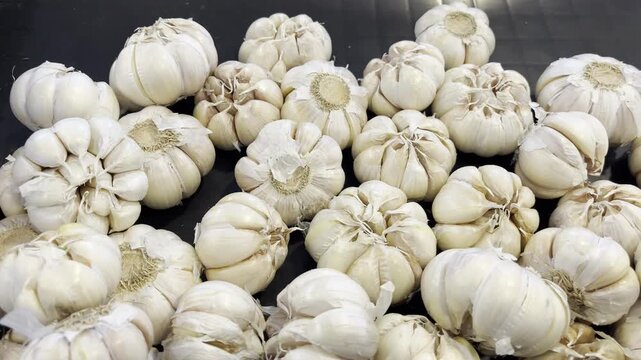 Garlic Bulbs Pile Healthy Food Ingredient