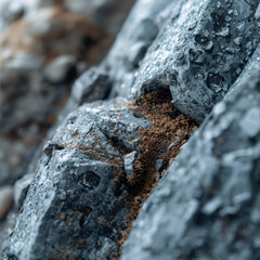 An artistic design features a blend of organic shapes in shades of blue and terracotta, creating an engaging and unique visual experience.