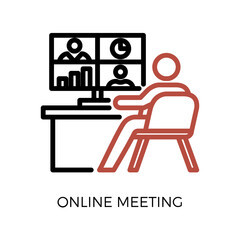 Business Meeting Icon Two Tone Style