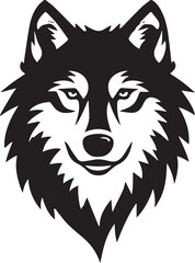 Fototapeta premium Stylized Wolf Head Black Silhouette Logo Vector Illustration