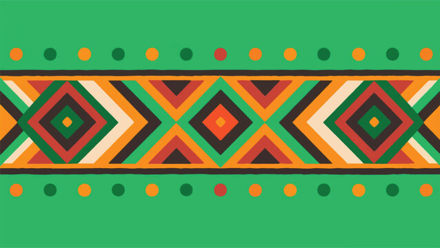 Simplified Illustration Of Traditional Nigerian Textile Motifs Vector Design Template