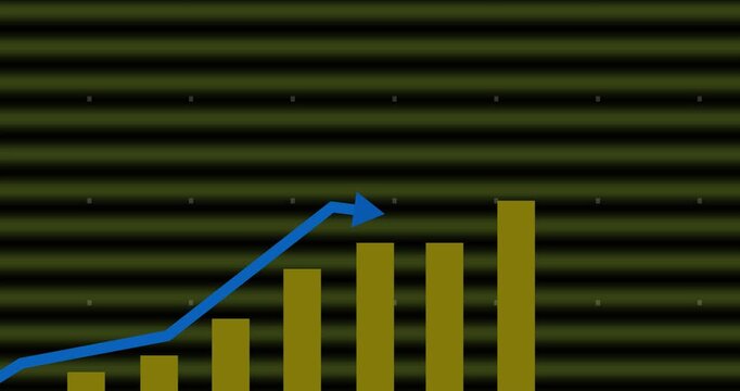 Colorful world map with growth graph lines landscape video