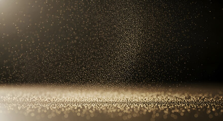 Obraz premium Abstract metallic shimmer dust in gold tones on dark background