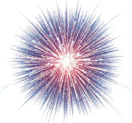 Fototapeta premium Abstract Blue and Red Starburst Explosion on White