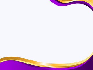 Luxury Abstract Purple and Gold Curved Wave Border Background
