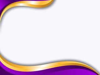 Modern Abstract Purple and Gold Flowing Wave Background Design