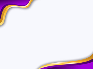 Abstract Purple and Gold Wavy Background with Smooth Elegant Curves