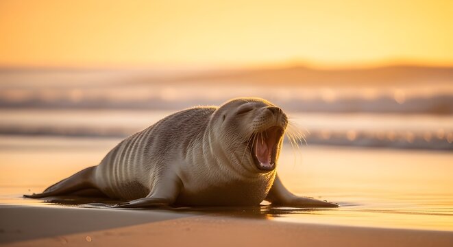 Peque&ntilde;a foca en la playa