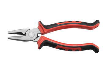 Obraz premium Red and black pliers tool metal isolated on a transparent background