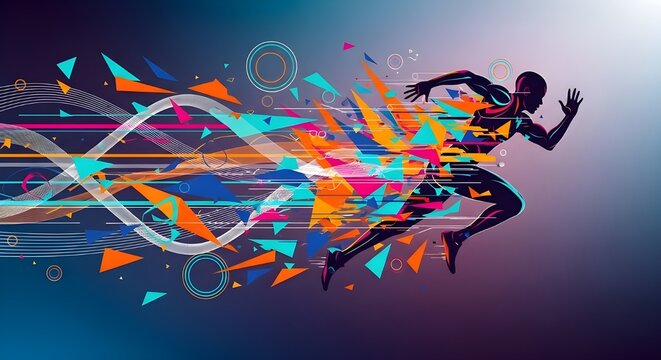 concepto de celebraci&oacute;n del d&iacute;a nacional del deporte, atleta deportivo corriendo.
 Celebraci&oacute;n deportiva nacional mundial.
 antecedentes deportivos.