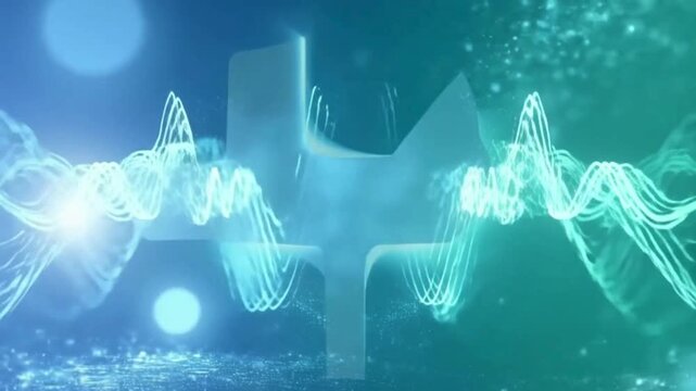 abstract blue background with wave