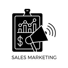Business Sales Marketing Concept Glyph Illustration
