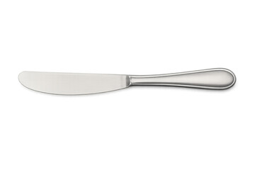 Fototapeta premium Silver butter knife with transparent background