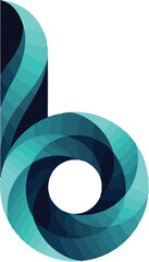 Abstract flowing blue teal letter b logo © Zeeshan