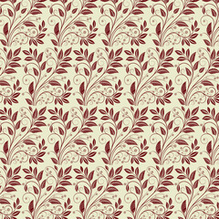Fototapeta premium Nature Foliage Seamless Decorative Vector Pattern