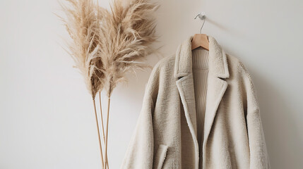 Chic Minimalist Beige Wardrobe Interior Design