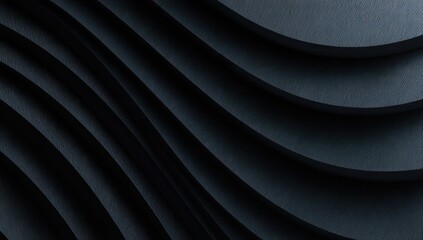 Fototapeta premium Dark, textured abstract of flowing curves, shadows & depth
