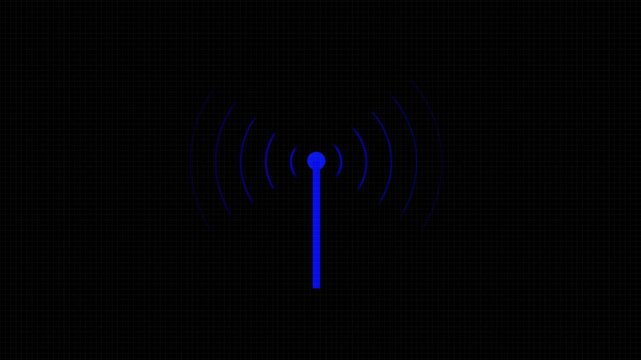Radio waves tower connective network and signal waves ,technology . abstract connecting tower and black background..