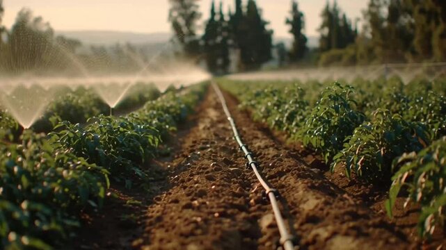Agricultural Landscape Irrigation System View