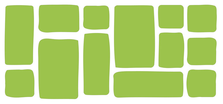 Sticker organic blob and colorful shapes make perfect frame designs. Irregular borders with watercolor effects add whimsy to any creative background layout. Vector