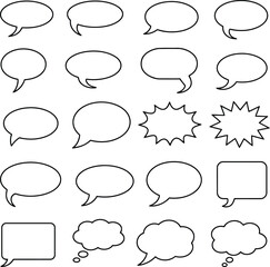 Fototapeta premium Variety of empty comic book speech bubbles for creative projects