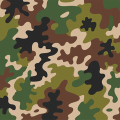 Naklejka premium Vibrant military camouflage pattern in green, brown, and black hues