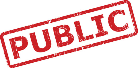 Red grunge rubber stamp clearly indicates a PUBLIC status or widely available information