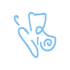 Obraz premium line art butterfly