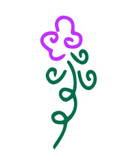 Obraz premium line art flower