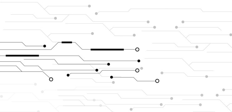 A futuristic abstract digital background featuring a detailed circuit board texture with lines and interconnected electronic pathways, representing high-tech technology, digital networks, and modern e